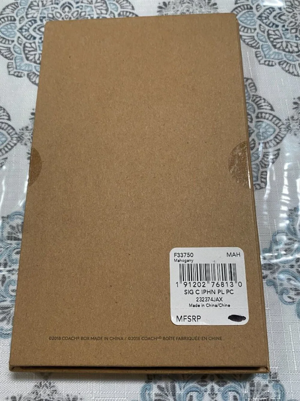 Coach iPhone 8 plus hard case signature canvas Mahogany